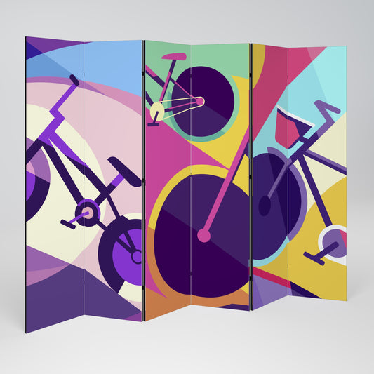 BIKE DREAMS Decorative 6-Panel Room Divider