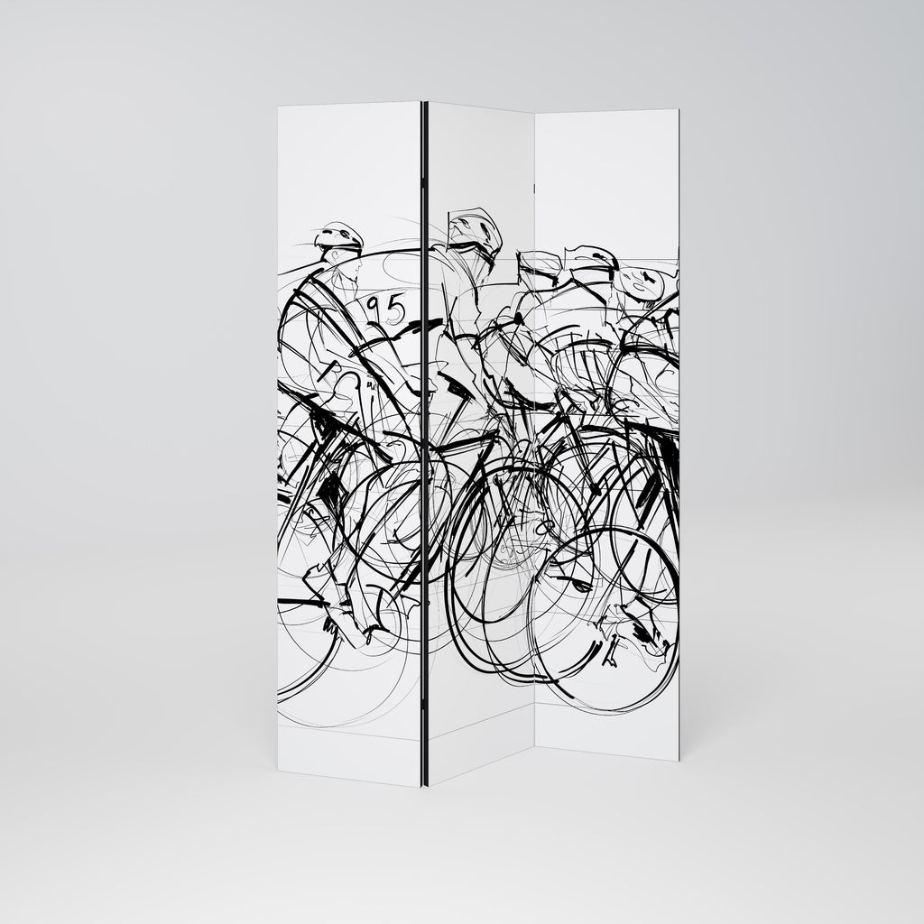 CYKEL-TÄVLING Dekorativ rumsavdelare med 3 paneler