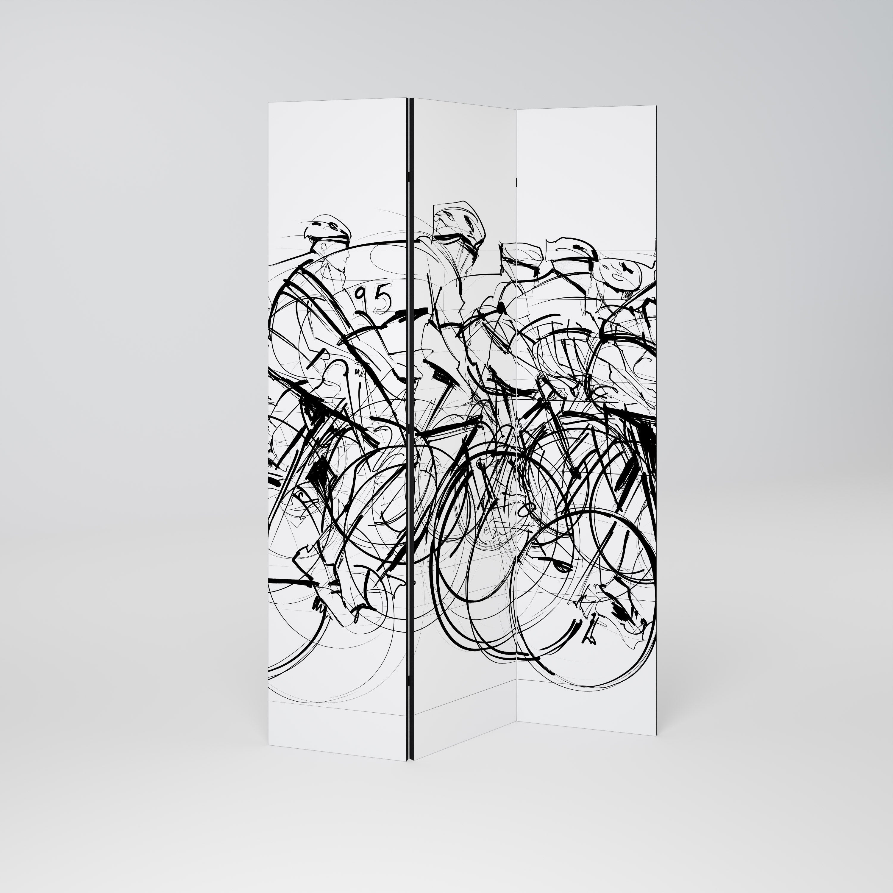 CYKEL-TÄVLING Dekorativ rumsavdelare med 3 paneler