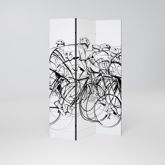 CYKEL-TÄVLING Dekorativ rumsavdelare med 3 paneler