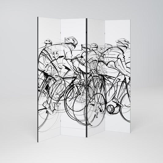 CYKEL-TÄVLING Dekorativ rumsavdelare med 4 paneler