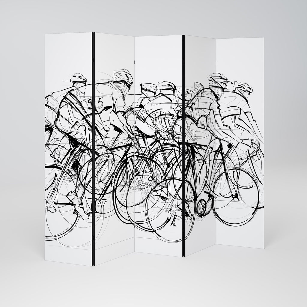 CYKEL-TÄVLING Dekorativ rumsavdelare med 5 paneler