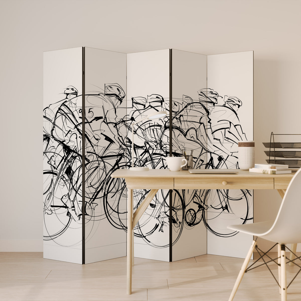 CYCLING COMPETITION Dekorativ rumsavdelare – 5 paneler
