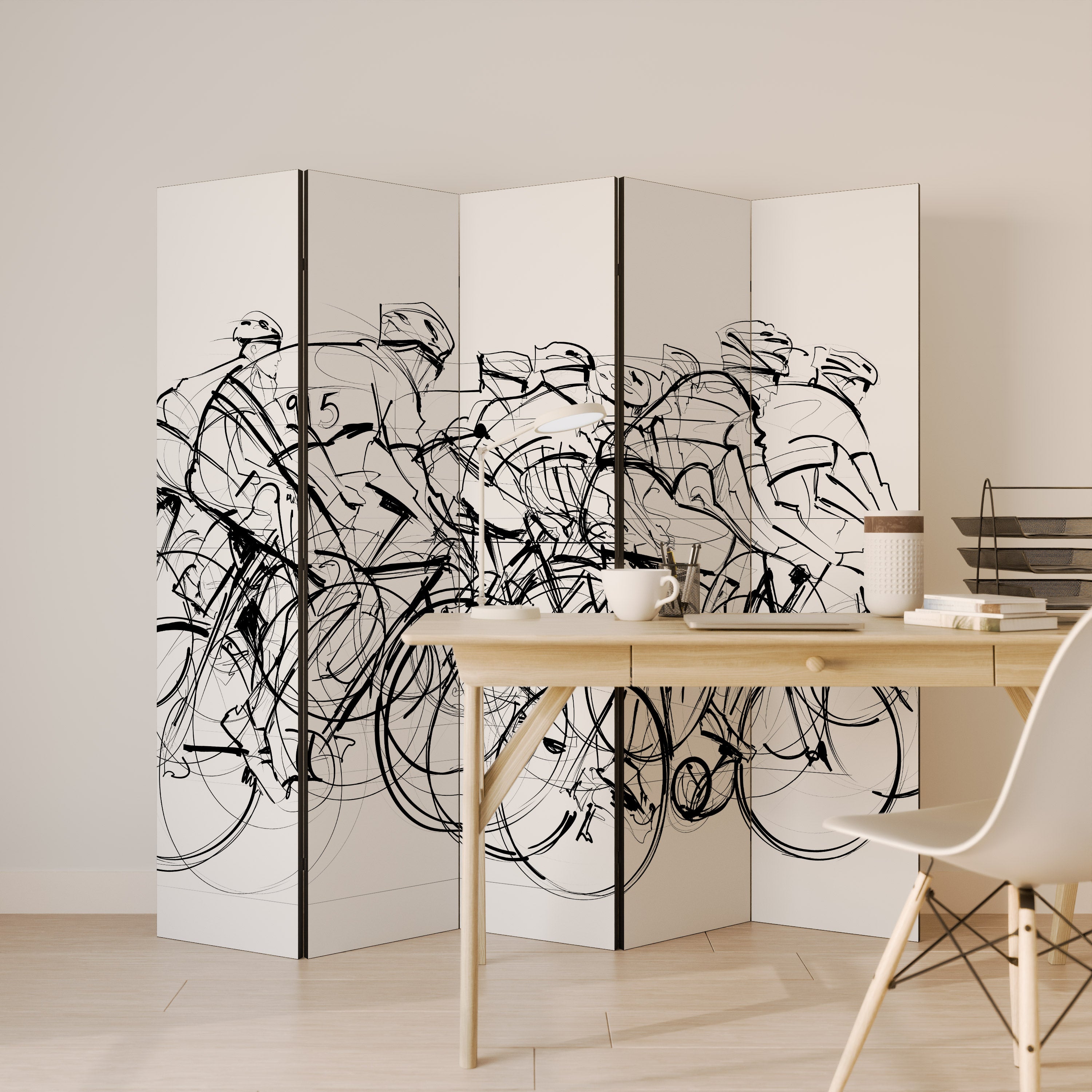 CYCLING COMPETITION Dekorativ rumsavdelare – 5 paneler
