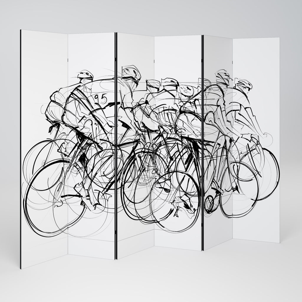 CYKEL-TÄVLING Dekorativ rumsavdelare med 6 paneler