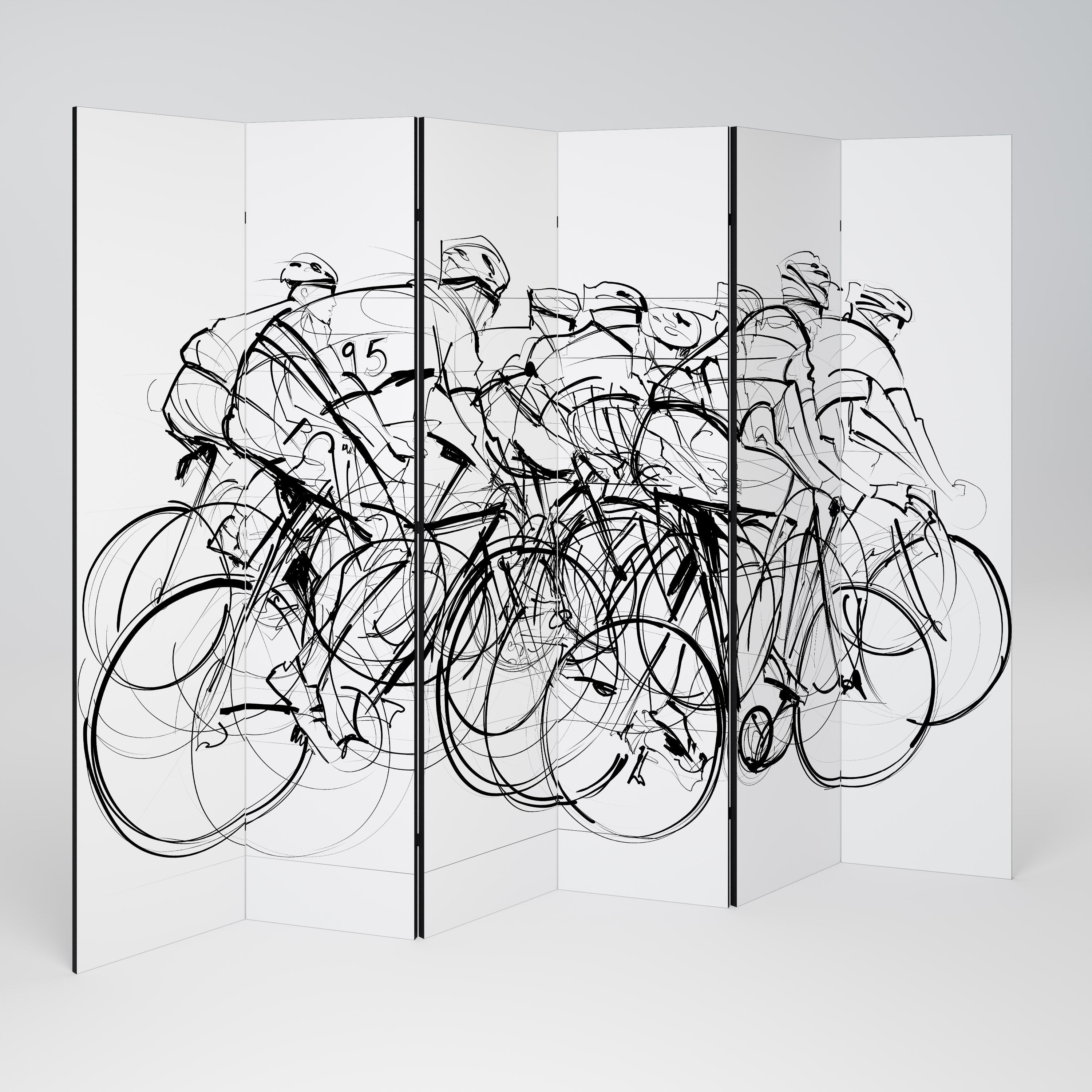 CYKEL-TÄVLING Dekorativ rumsavdelare med 6 paneler