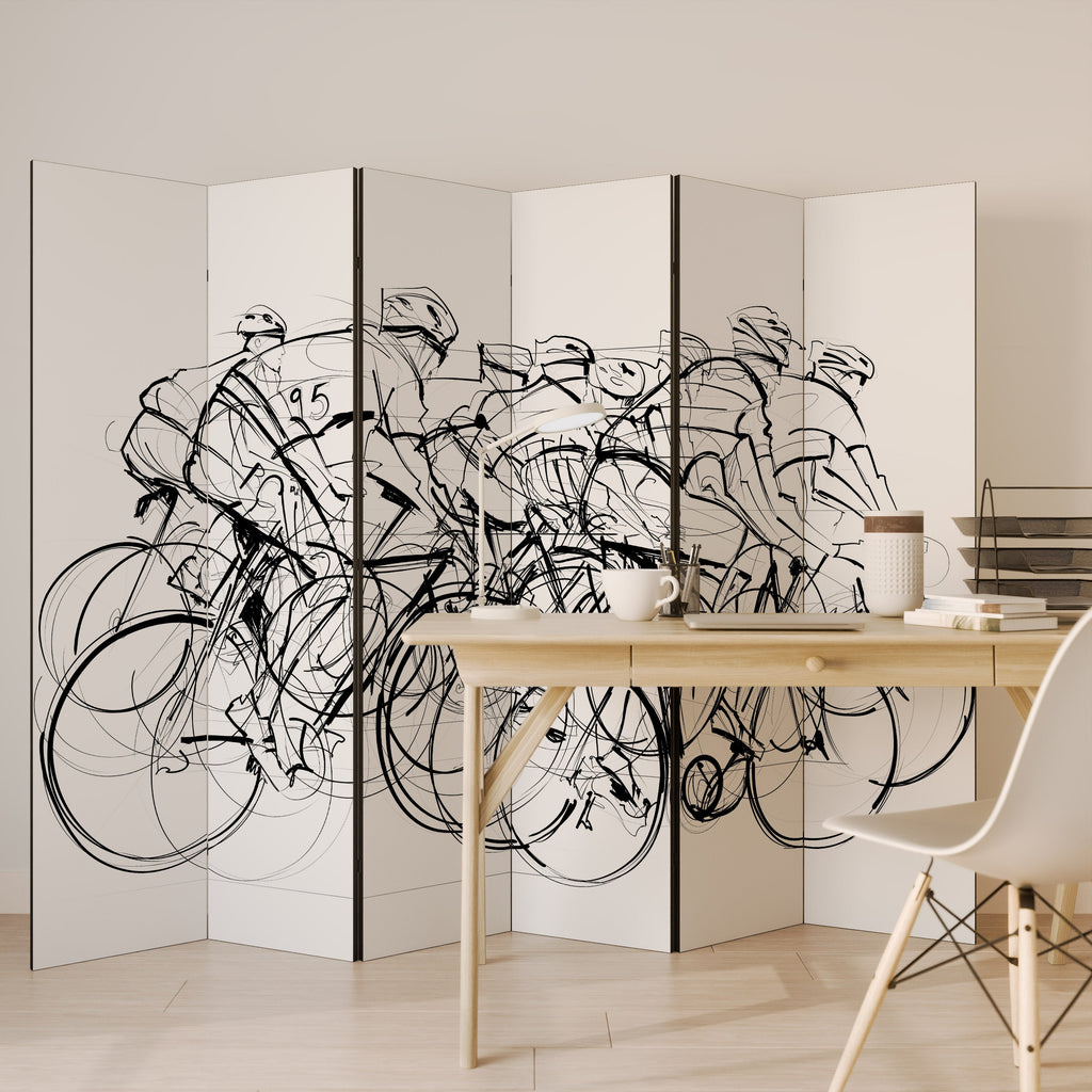 CYKEL-TÄVLING Dekorativ rumsavdelare med 6 paneler
