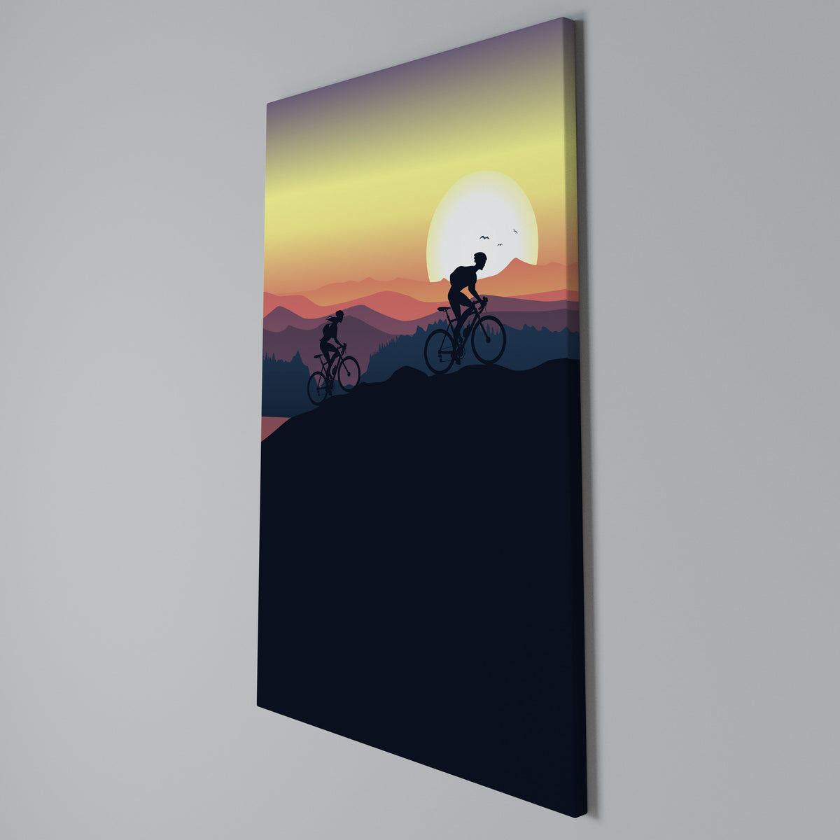 CYCLING HORIZON Vertical Canvas Print