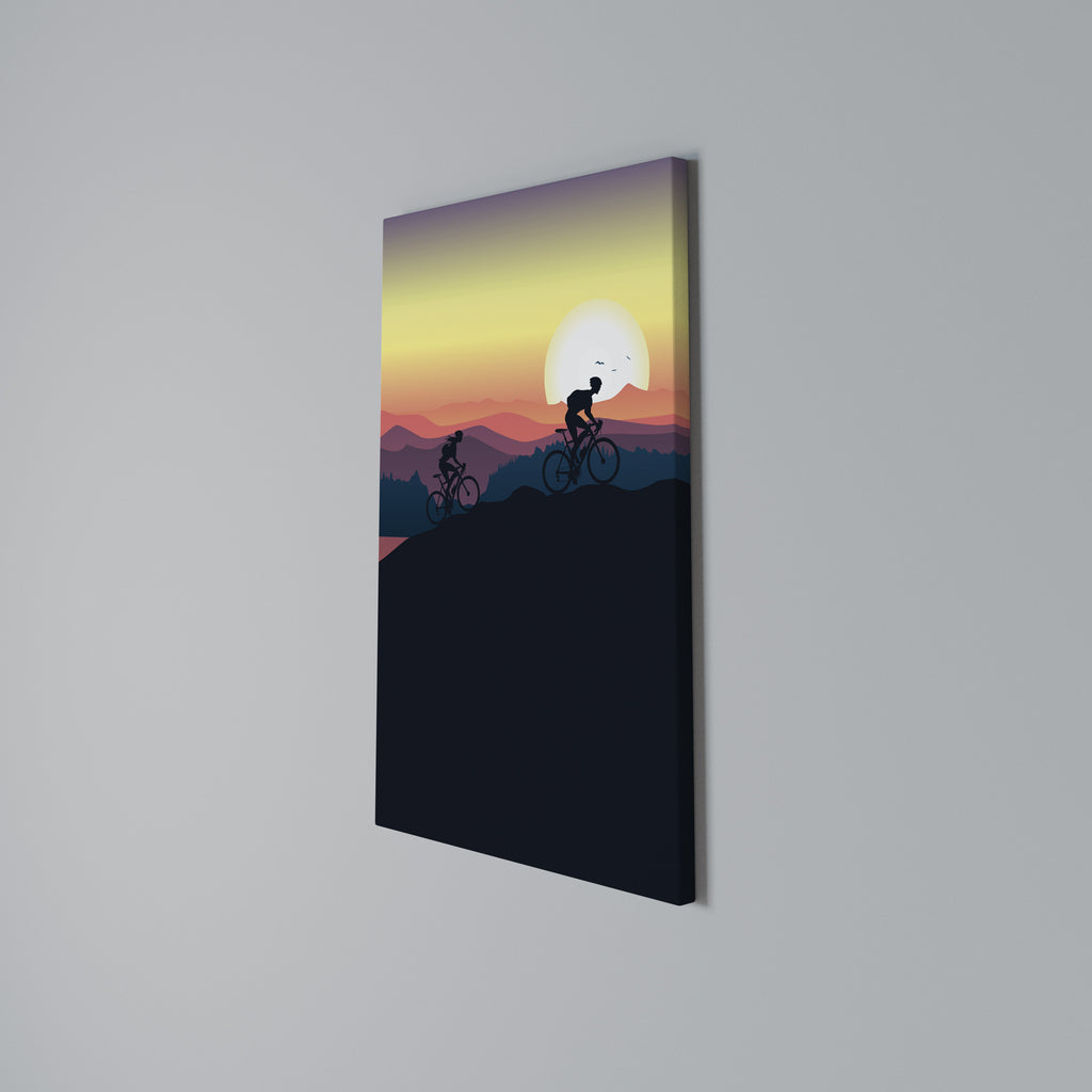CYCLING HORIZON Vertical Canvas Print