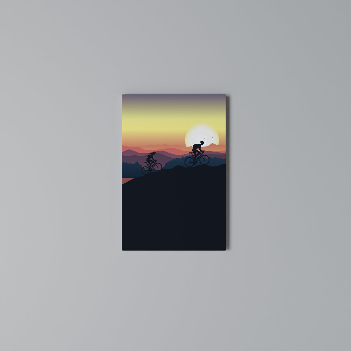 CYCLING HORIZON Vertical Canvas Print