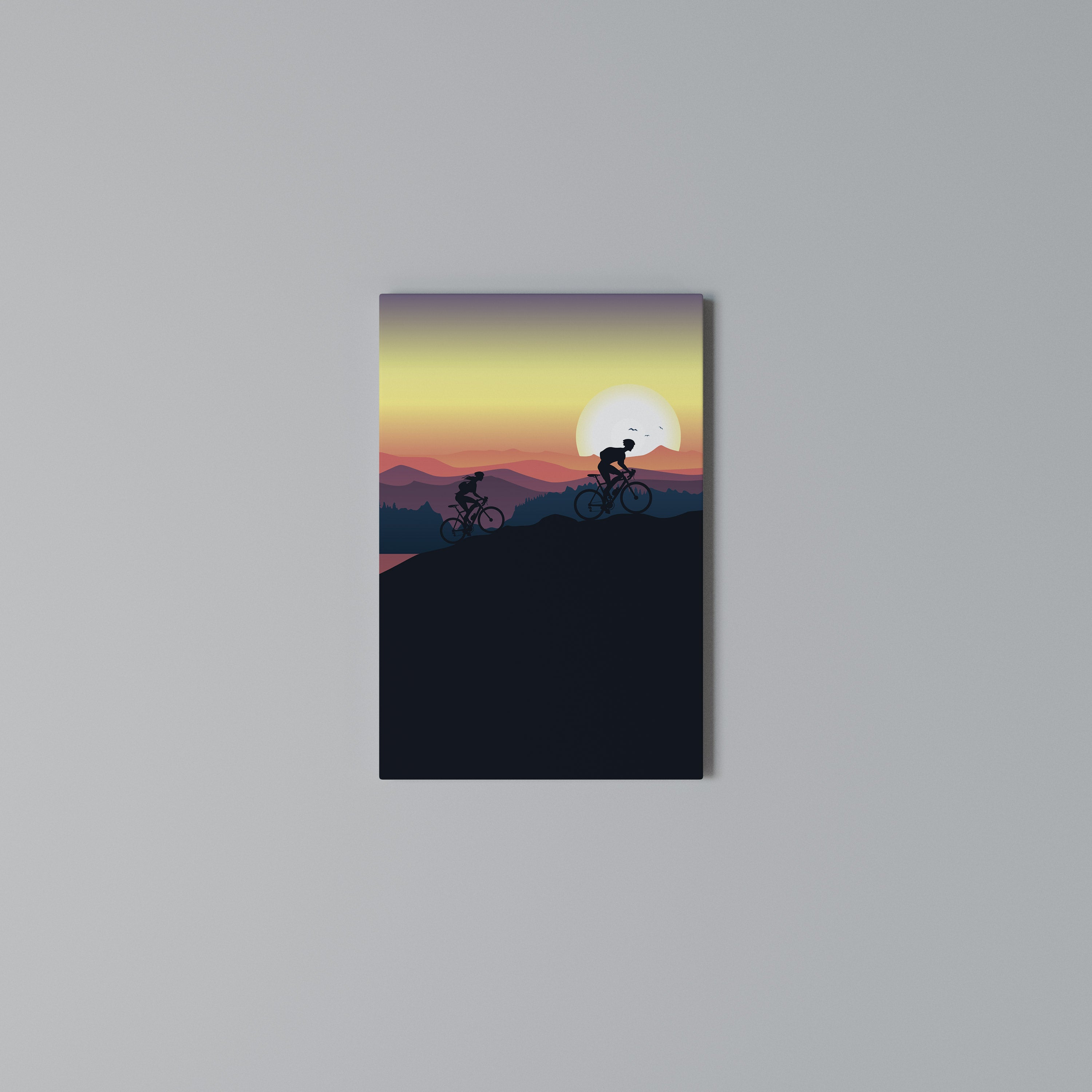 CYCLING HORIZON Vertical Canvas Print