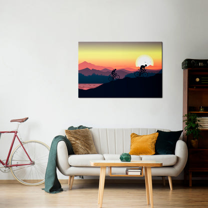 CYCLING HORIZON Horizontal Canvas Print