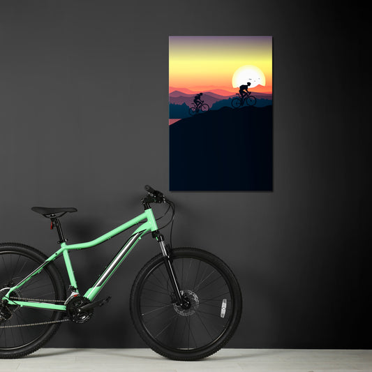CYCLING HORIZON Vertical Canvas Print