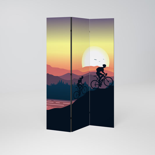 CYCLING HORIZON Dekorativ rumsavdelare med 3 paneler