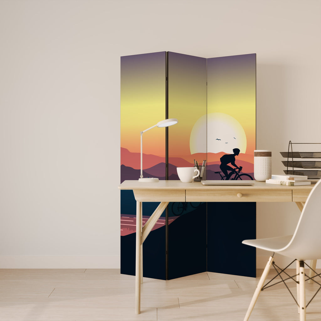 CYCLING HORIZON Dekorativ rumsavdelare med 3 paneler
