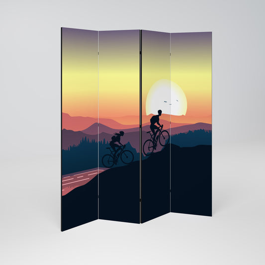 CYCLING HORIZON Dekorativ rumsavdelare med 4 paneler