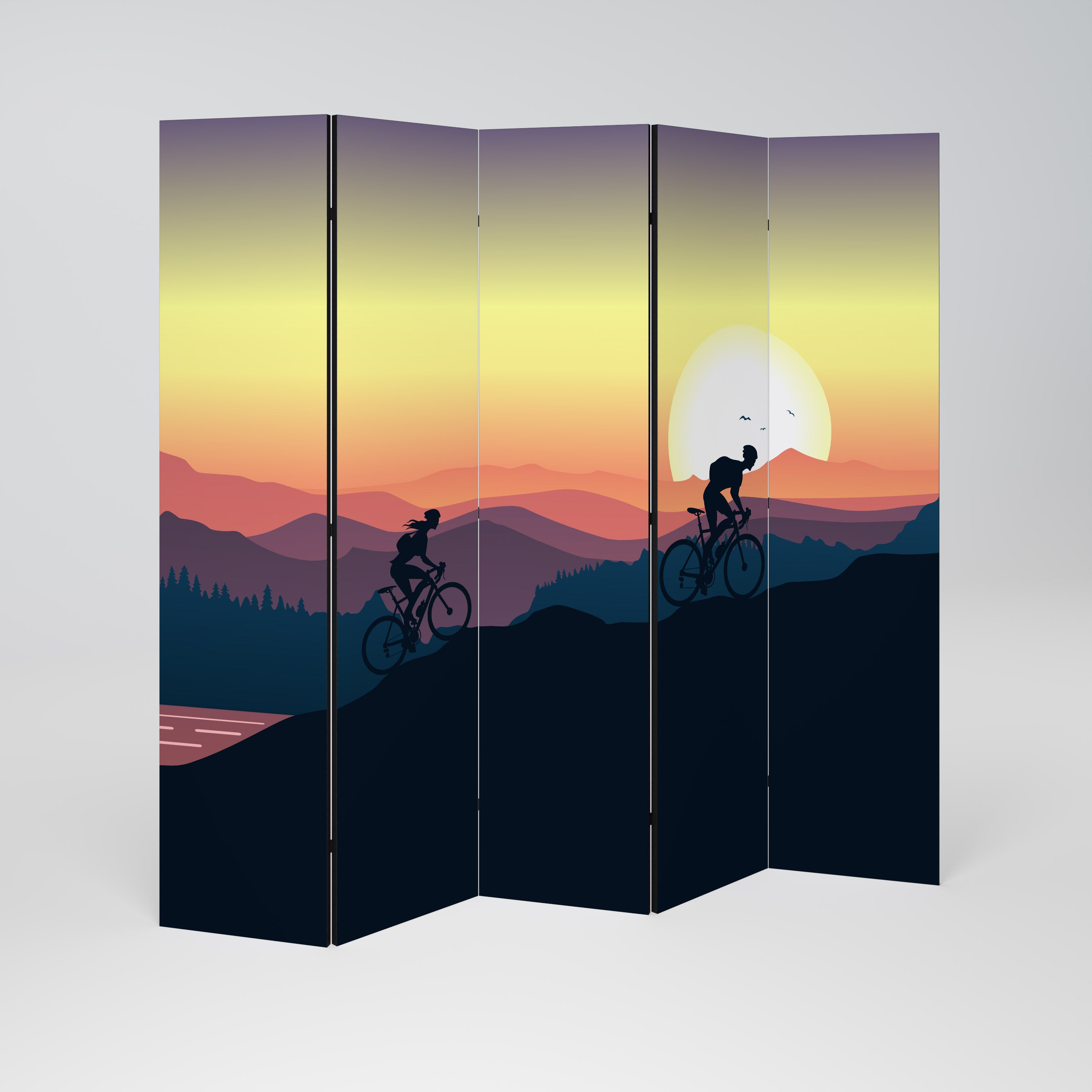 CYCLING HORIZON Dekorativ rumsavdelare – 5 paneler