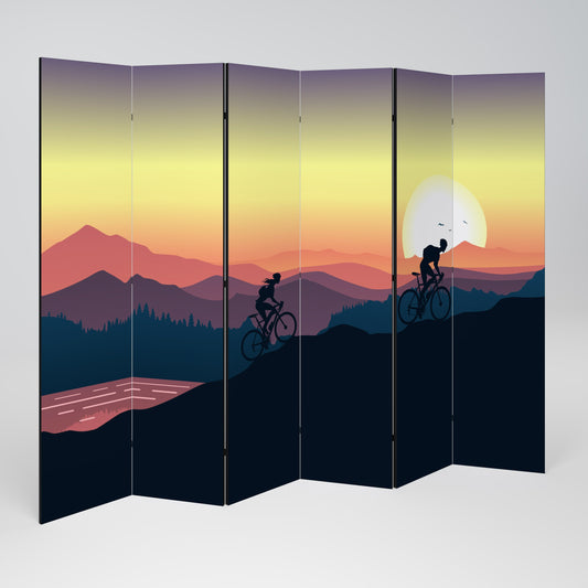 CYCLING HORIZON Decorative 6-Panel Room Divider