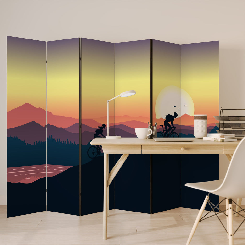 CYCLING HORIZON Dekorativ rumsavdelare med 6 paneler