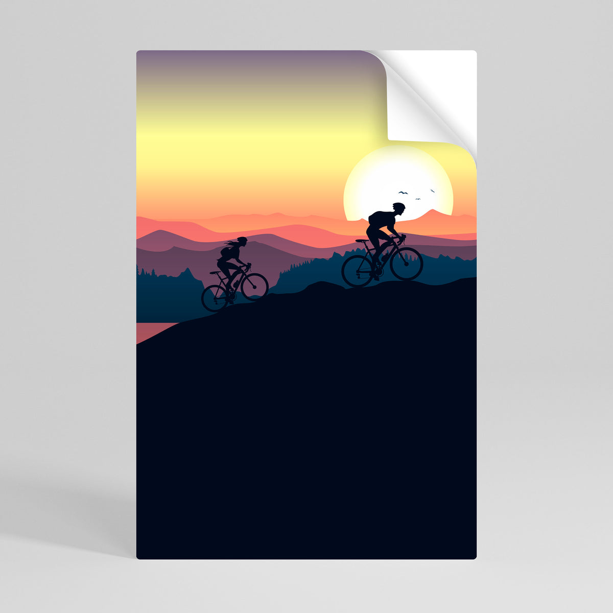 CYCLING HORIZON Självhäftande Vertikal Poster