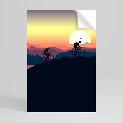 CYCLING HORIZON vertikal affisch med självhäftande tryck