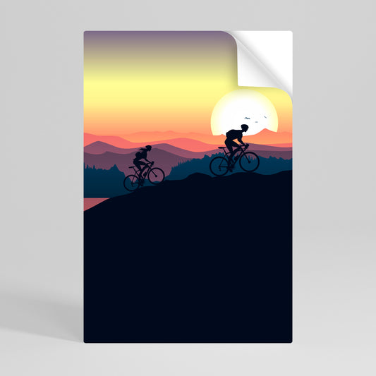 CYCLING HORIZON Peel and Stick Vertical Poster