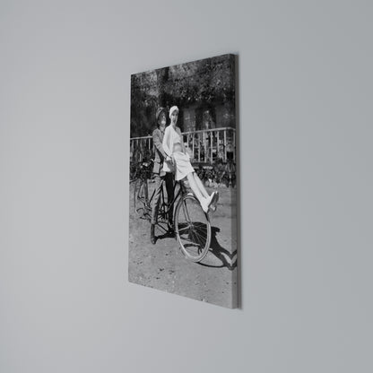 RIDING THROUGH TIME Vertical Canvas Print