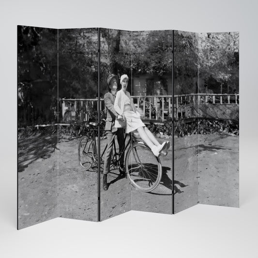 RIDING THROUGH TIME Decorative 6-Panel Room Divider
