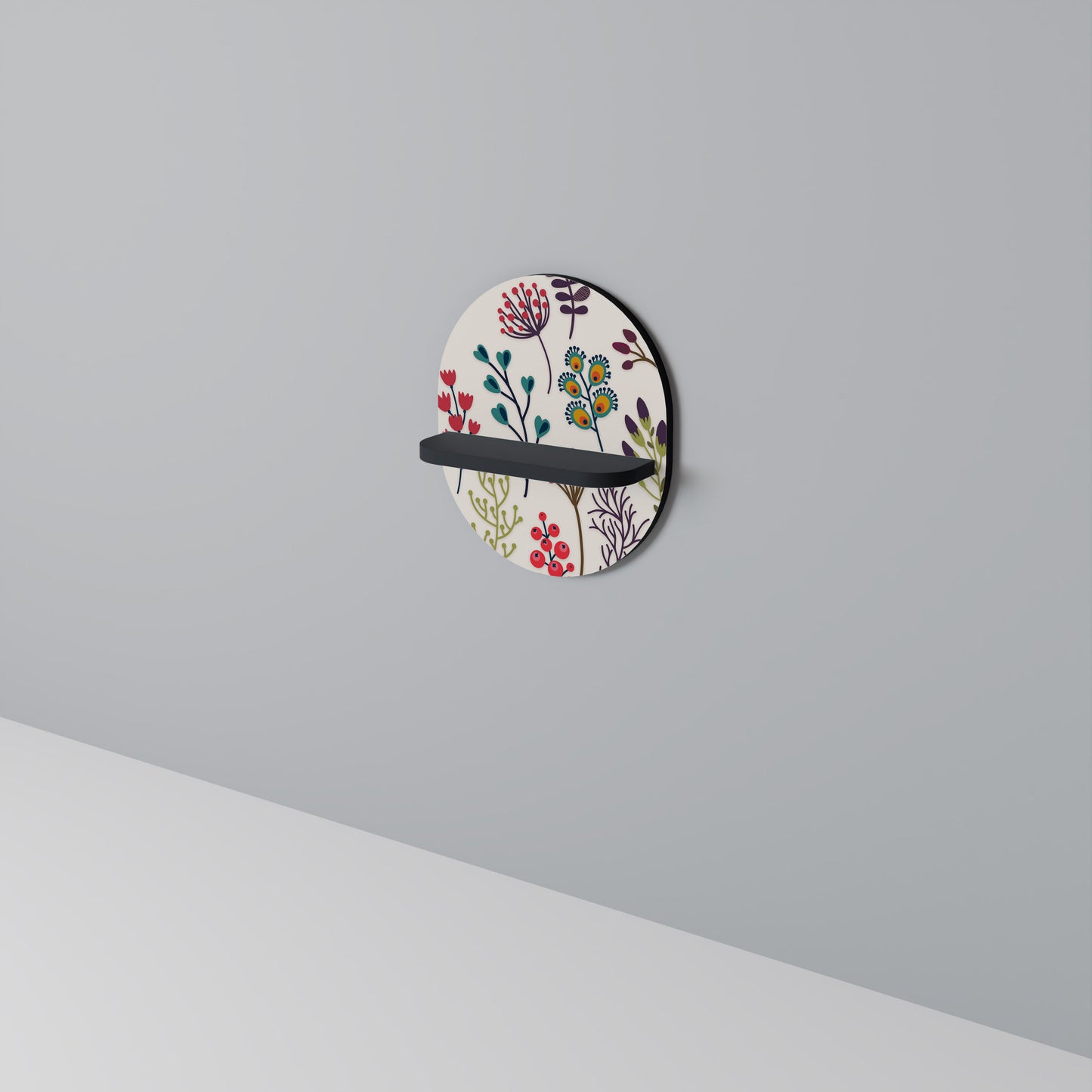 HÖST SUNDRIES Oval konsthylla i svart finish