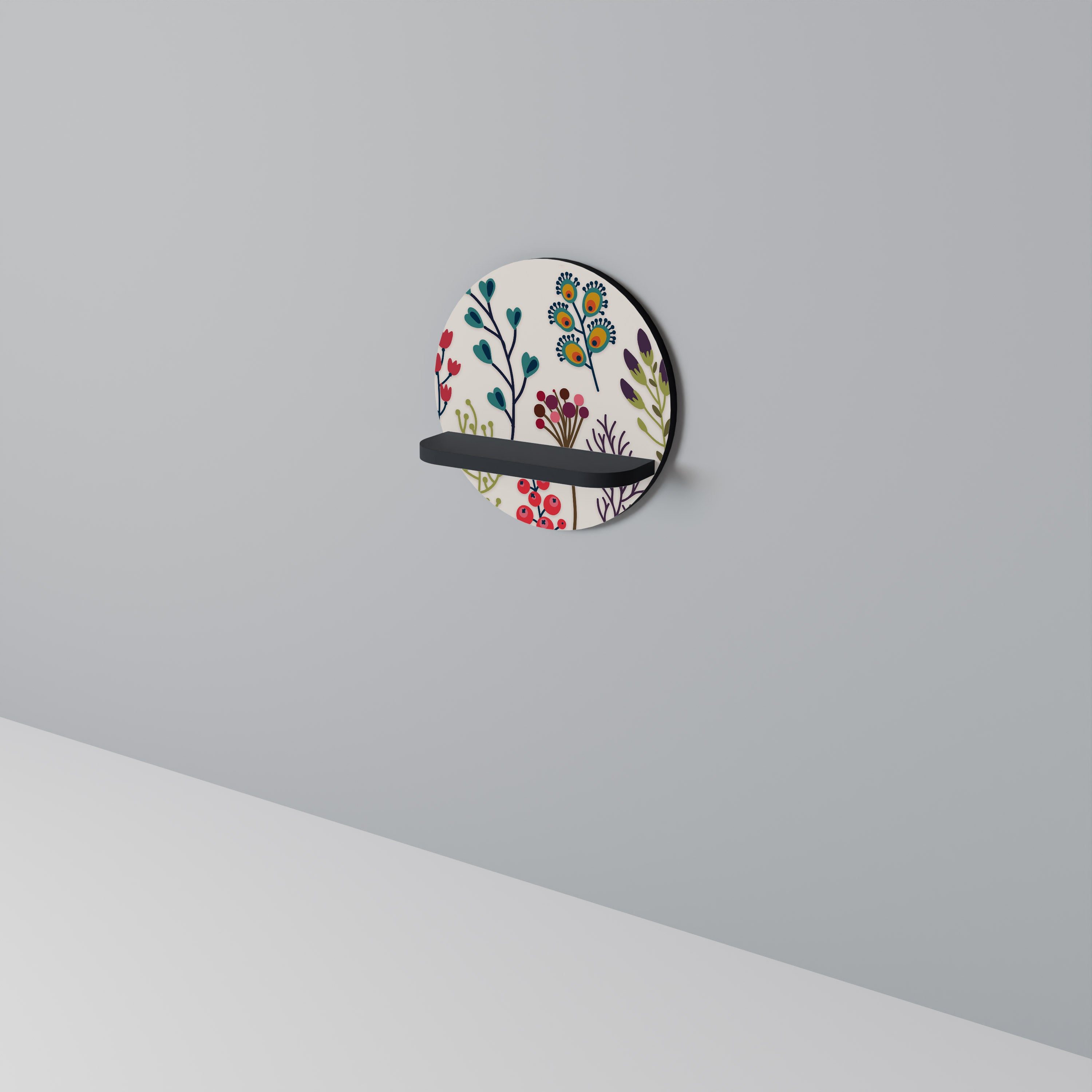 HÖST SUNDRIES Rund konsthylla i svart finish