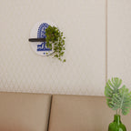 POLISH FOLK ART Oval konsthylla i svart finish