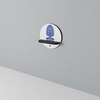 POLISH FOLK ART Round Art Shelf In Black Finish