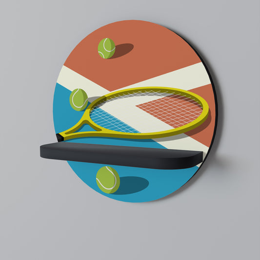 TENNIS ESSENTIALS Rund konsthylla i svart finish