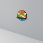 TENNIS ESSENTIALS Round Art Shelf In Black Finish