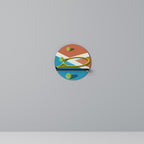 TENNIS ESSENTIALS Round Art Shelf In Black Finish