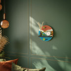 TENNIS ESSENTIALS Round Art Shelf In Black Finish