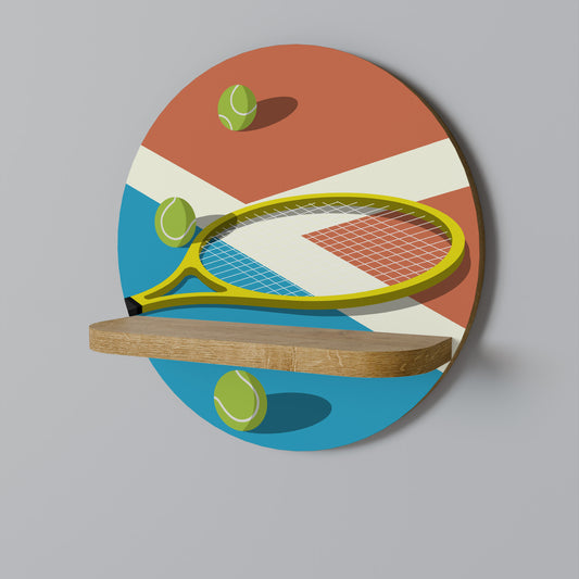 TENNIS ESSENTIALS Rund konsthylla i ekeffekt