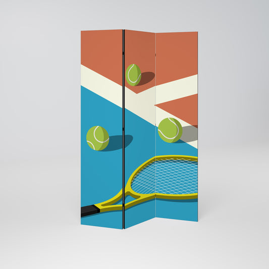 TENNIS ESSENTIALS Dekorativ rumsavdelare med 3 paneler