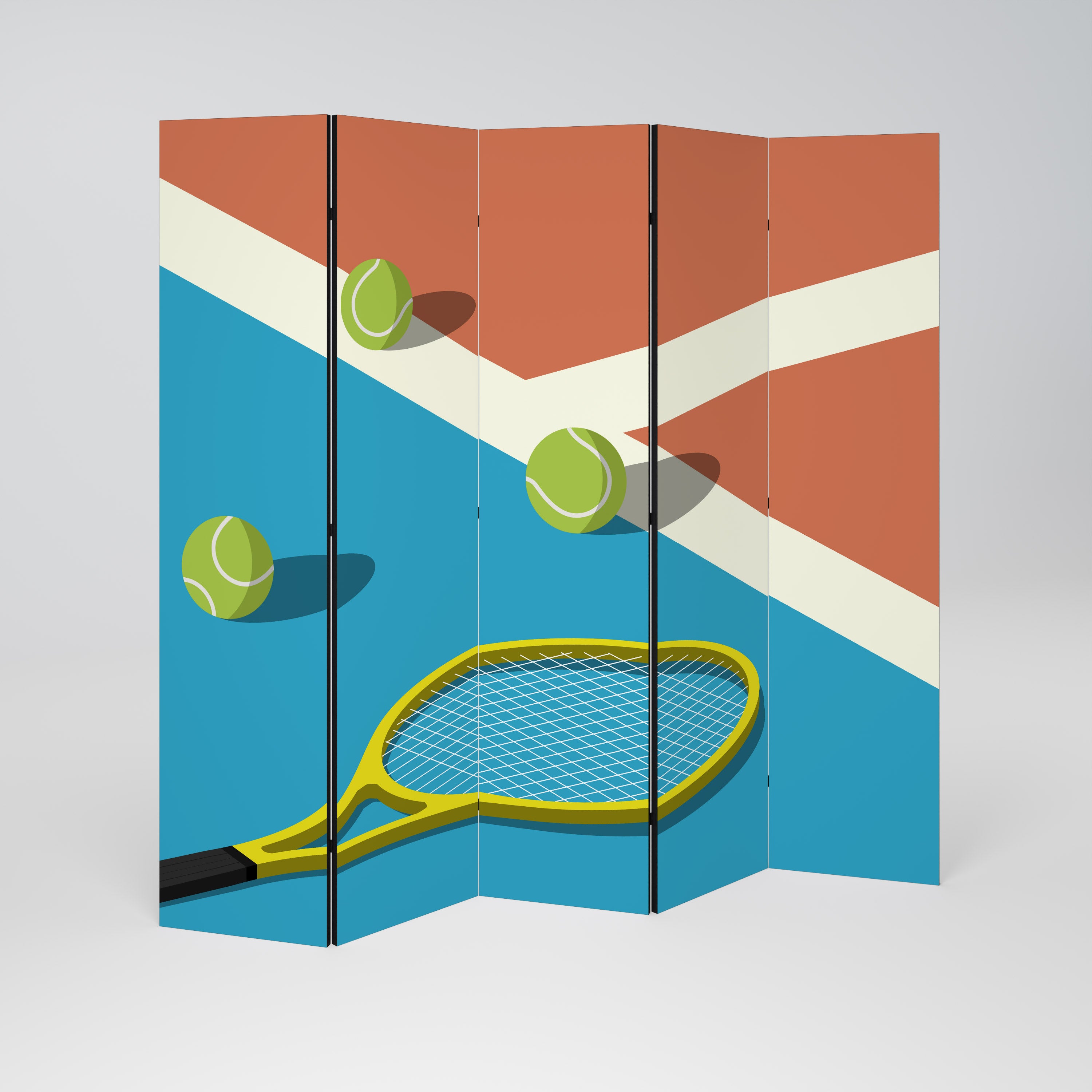TENNIS ESSENTIALS Dekorativ rumsavdelare – 5 paneler