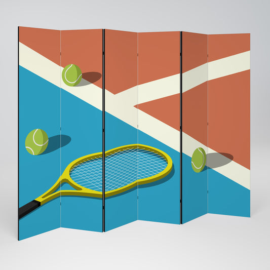 TENNIS ESSENTIALS Decorative 6-Panel Room Divider