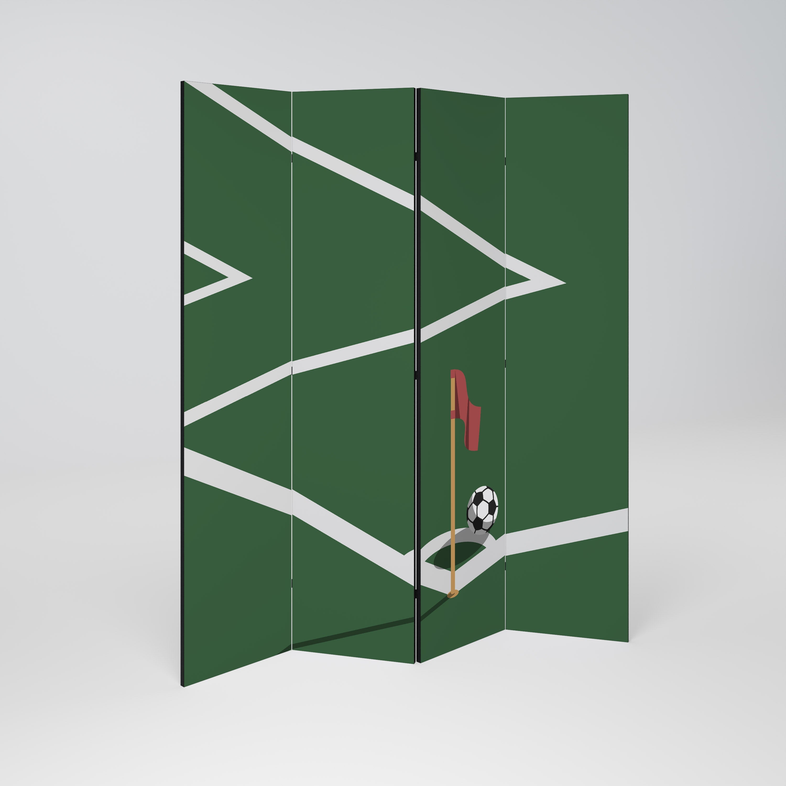 Dekorativ rumsavdelare med 4 paneler FOOTBALL ACTION