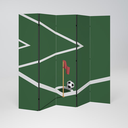 FOOTBALL ACTION Decorative 5-Panel Room Divider