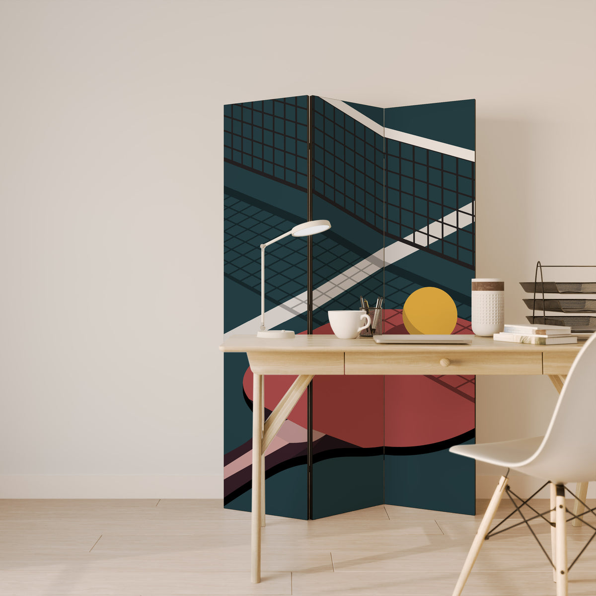 PING- PONG GAME Dekorativ rumsavdelare – 3 paneler