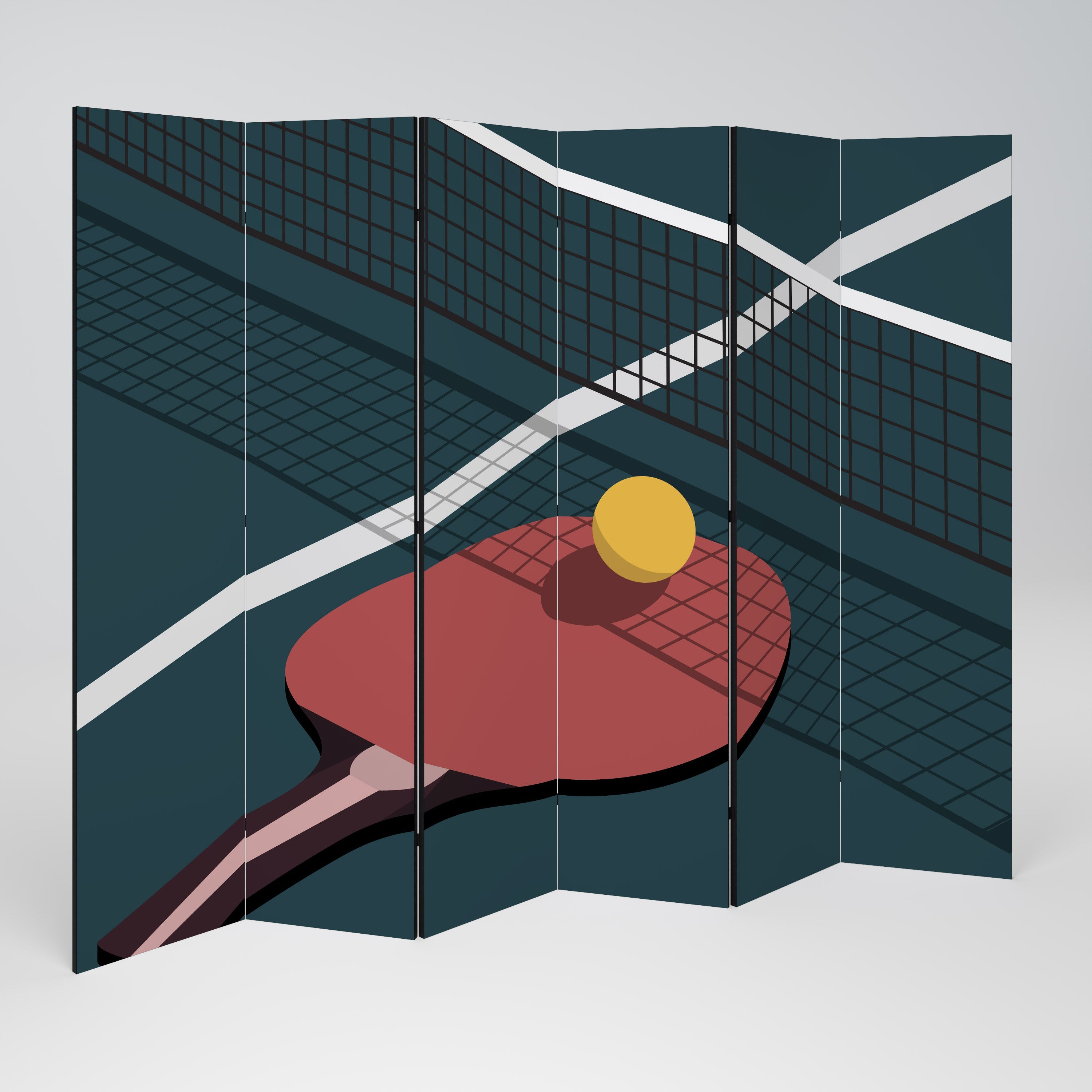 PING-PONG SPEL Dekorativ rumsavdelare med 6 paneler