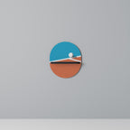 VOLLEYBALL TIME Oval konsthylla i svart finish