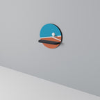 VOLLEYBALL TIME Round Art Shelf In Black Finish