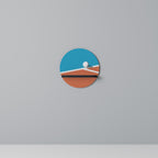 VOLLEYBALL TIME Round Art Shelf In Black Finish