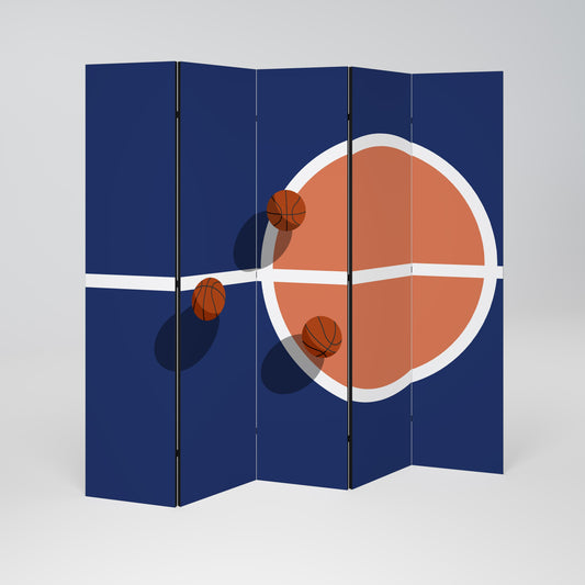 BASKETBALL CHALLENGE Decorative 5-Panel Room Divider