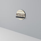 FOLIAGE ROWS Round Art Shelf In Black Finish