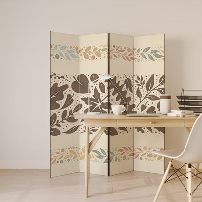 FOLIAGE ROWS Decorative 4-Panel Room Divider